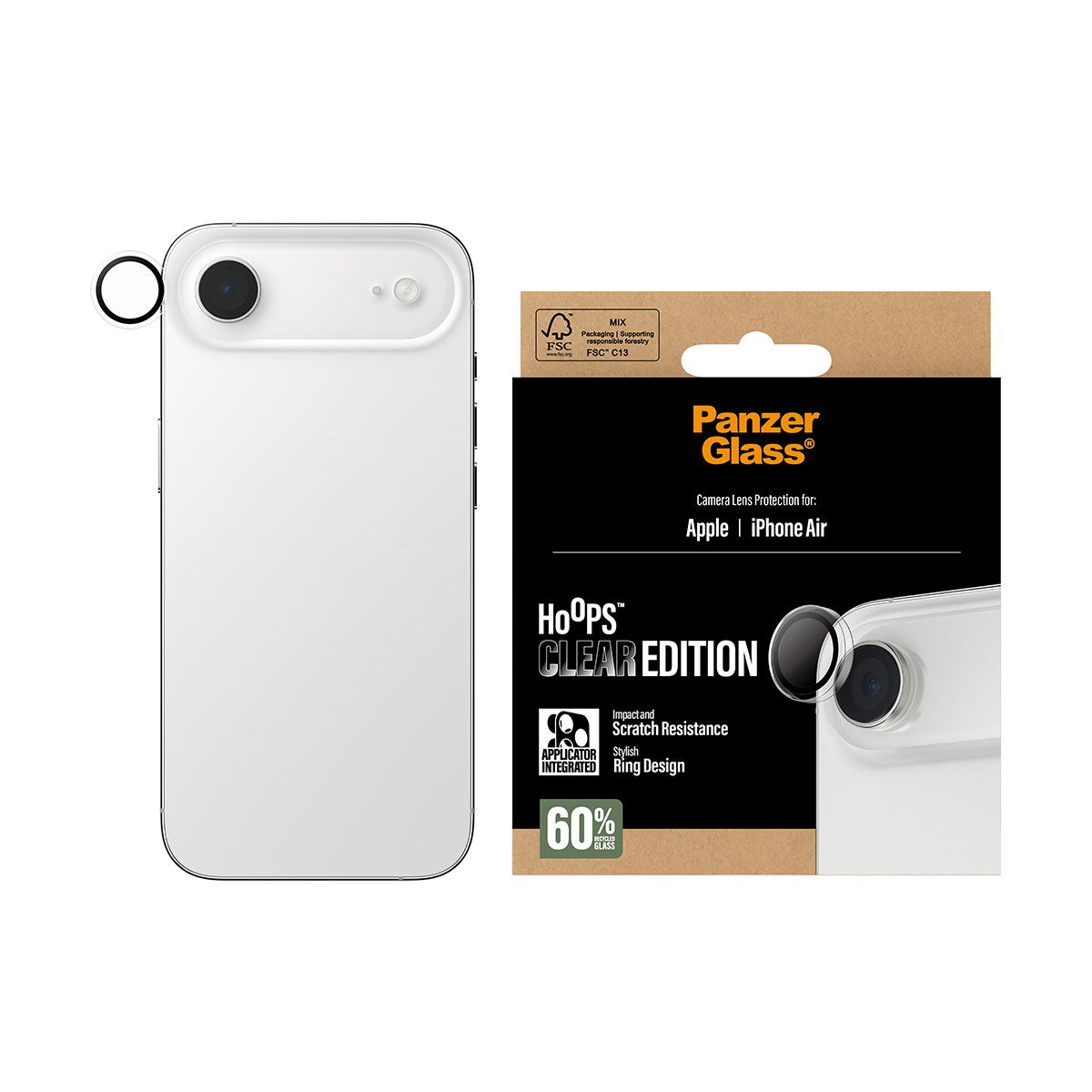 PanzerGlass® Hoops® Camera Lens Protector Transparent iPhone Air